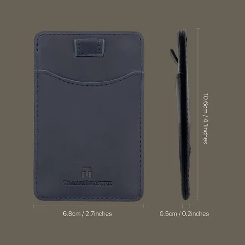 Vista 4 de Tailor Master Tarjetero para Tesla Model 3 X Y Slim Minimalista Tarjetero Bloqueo RFID, Azul marino