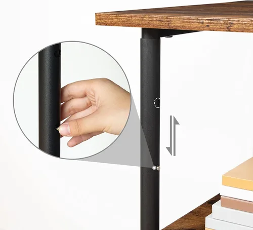 Vista 3 de HOOBRO Soporte para impresora, carrito industrial de 3 niveles para impresora debajo del escritorio con estante, estante de almacenamiento móvil