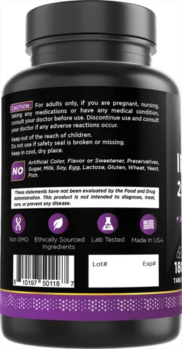 Vista 6 de Oxify Hierro 25 mg 180 comprimidos Sin gluten, sin OMG Suplemento fabricado en Estados Unidos