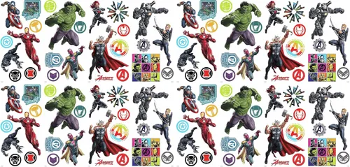 Vista 2 de RoomMates Marvel Classic Avengers - Calcomanías de pared para despegar y pegar, RMK4289SCS