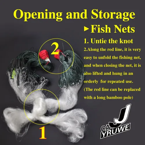 Vista 4 de Folding Fish Sticky Net Three Layer Mesh Nylon Floating Fishing Net Automatically Trap Catch Stick More Fish Easily Portable Folded Reuse Durable