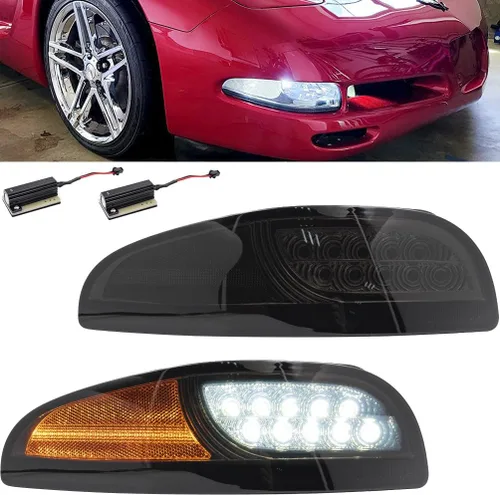 Vista 10 de Ensamble de luz indicadora de giro LED C5 Corvette para Chevy Corvette C5 1997 1998 1999 2000 2001 2002 2003 2004 Chevy-C5 Lámparas de freno