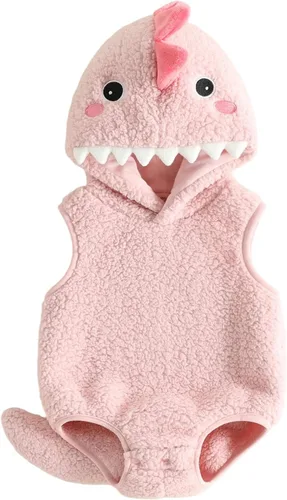 Vista 10 de Mameluco con capucha para bebé niña y niño, disfraz de Halloween Rosa