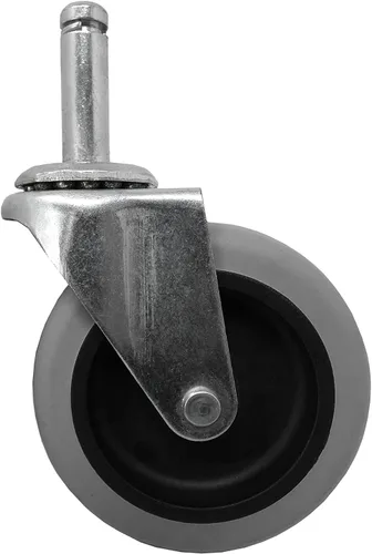 Vista 2 de Shepherd Hardware 9807 Rodaja giratoria con vástago de 3 pulgadas, rueda de goma, diámetro de vástago de 7/16 pulgadas, capacidad de carga de 175