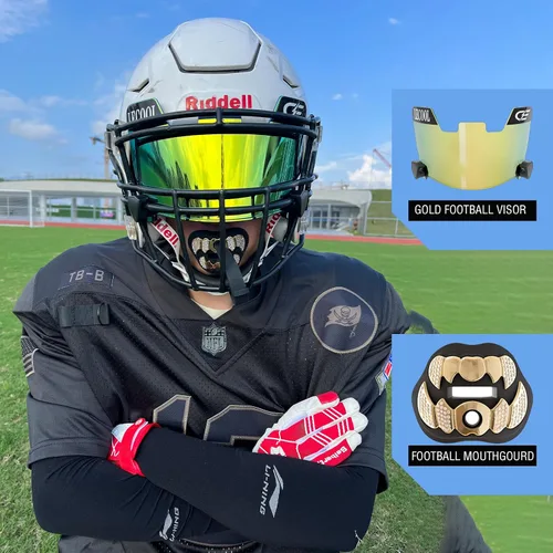 Vista 4 de LeCool Protector bucal de fútbol con correa conectada, 3D Beast Chrome, protector bucal para adultos y jóvenes, pieza para deportes para máximo