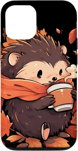 Vista 28 de Hedgehog Fall Autumn Leaves Pumpkin Spice Latte Kawaii Case for iPhone 17