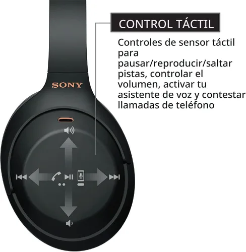 Vista 5 de Sony WH-1000XM4 Auriculares inalámbricos premium con cancelación de ruido sobre la oreja con micrófono para llamadas telefónicas y control de voz