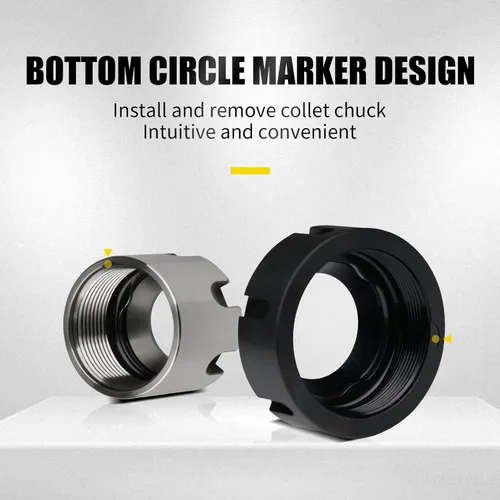 Vista 2 de ZAC 5 Uds ER8M Tuerca de mandril M10 Rosca Pinza de sujeción Tuercas de equilibrio Tuerca de metal para CNC Fresado Chuck Holder Torno