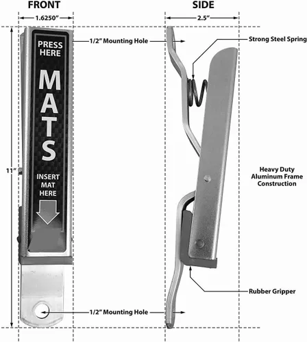 Vista 2 de HI-TECH Abrazaderas para tapete de lavado de auto, soportes para alfombras de piso de alta resistencia para limpieza y secado, aluminio resistente