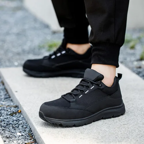 Vista 6 de ulogu Zapatos de punta de acero para hombres y mujeres, impermeables, antideslizantes, ligeros, indestructibles, zapatos de trabajo para techos