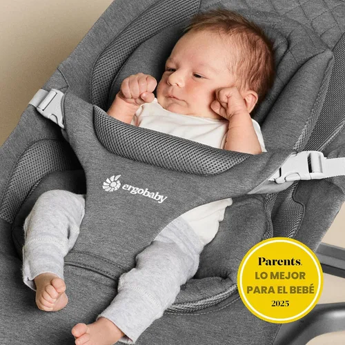 Vista 2 de Ergobaby Evolve Hamaca 3 en 1, Asiento Hamaca para Bebé Ajustable de Múltiples Posiciones, Se Adapta de Recién Nacido a Niño Pequeño, Carbón