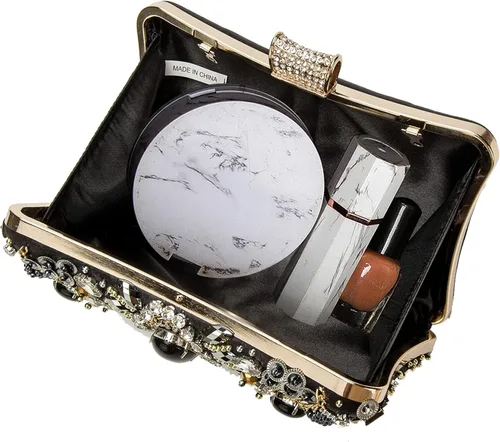 Vista 6 de BESTYROCLY Clutch Purses for Women and Rhinestone Beaded Bag Evening Handbag for Bride