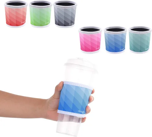 Vista 4 de CM Funda reutilizable para taza de café, funda aislante de neopreno resistente al calor, para café, té, bebidas frías y calientes