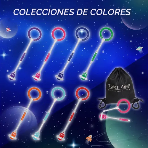 Vista 8 de Rocket Flashing LED Ankle Skip Fun Cool Jumping Gift for Ages 5 6 7 8 9 10+ Kids NO Battery Charging Needed Family Exercise Fitness Coordination Azul