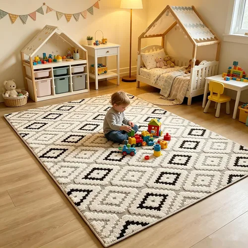 Vista 71 de UKELER Tapete antideslizante para puerta, alfombras de acento modernas para entrada, estilo romántico campestre americano, alfombras de algodón