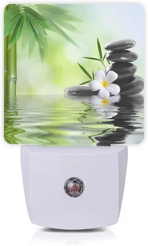Vista 8 de Luz nocturna de loto de lirio de agua rosa, luces nocturnas LED enchufables, lámpara de noche con sensor automático, lámpara de anochecer a Lirio