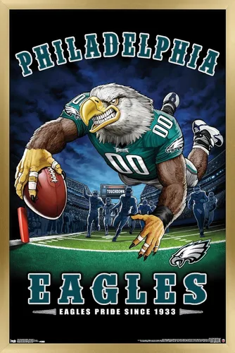 Vista 15 de Trends International NFL Philadelphia Eagles - Póster de pared de End Zone 17, 14.725 x 22.375 pulgadas, versión enmarcada de madera de granero