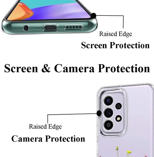 Vista 2 de Unov Funda diseñada para Galaxy A52 / A52s, funda transparente para teléfono con [patrón antideslizante en relieve], protección delgada a prueba