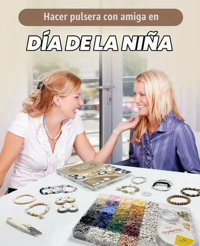 Vista 2 de ClaBead Kit de 6300 cuentas de arcilla para hacer pulseras para adultos, 24 colores, cuentas de arcilla de 0.236 pulgadas para hacer joyas