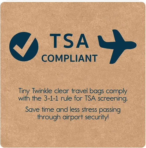 Vista 5 de Tiny Twinkle Bolsas organizadoras de pañales, paquete de 3 bolsas organizadoras de viaje transparentes a prueba de desorden y bolsa de aseo aprobada