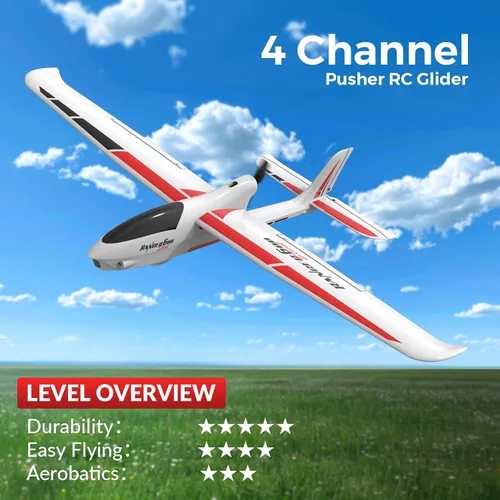 Vista 7 de VOLANTEXRC - Avión planeador RC 4CH, nueva versión de avión de control remoto con giroscopio de 6 ejes para principiantes, 3 modos de vuelo