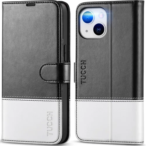 Vista 22 de TUCCH Funda Tipo Billetera para iPhone 13 (6.1") 2021, con Bloqueo RFID, con Soporte para 3 Tarjetas, de Piel Sintética, Tipo Folio
