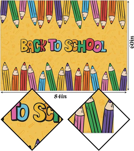 Vista 3 de Hafangry Mantel de regreso a clases, para niños, estudiantes, primer día de escuela, decoración de fiesta de bienvenida, rectangular, cocina