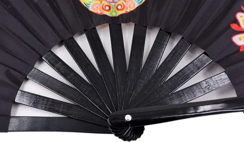 Vista 8 de Abanico grande plegable de mano para baile de línea, abanico de clic para botas en el suelo, para baile, fiesta, decoración, festival (Alien)