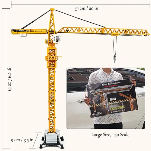 Vista 6 de Tipmant Juguete de aleación de gran tamaño fundido a presión de juguete Torre de giro Grúa de giro Vehículo en miniatura Coche Niños Regalos Altura