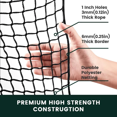 Vista 3 de Golf Net for Hitting Practice, 10Ft to 50Ft Golf Ball Netting with 33Ft Hanging Nylon Rope,Also Use as Baseball, Hockey, Soccer, LAX