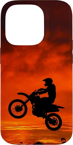 Vista 17 de Carcasa para iPhone 16 Motocross Dirt Bike Jump Sunset