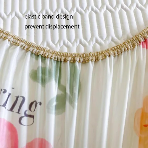 Vista 5 de FCLDESHOP Comfort Hotel - Sábana bajera ajustable con bolsillo profundo con estampado de látex de verano, para dormitorio de niños y niñas, Flor