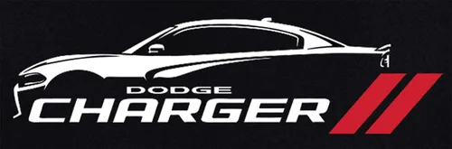 Vista 2 de JH DESIGN GROUP Camiseta de manga corta para hombre Dodge Charger Silhouette con cuello redondo