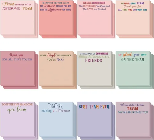 Vista 9 de Yinder 12 notas adhesivas inspiradoras, bonitas notas adhesivas motivacionales, regalos de agradecimiento a los empleados, a granel para profesores