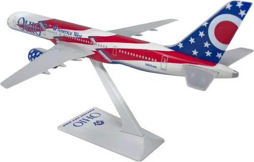 Vista 2 de America West Ohio State 757-200 Escala 1:200 - Modelo de avión de plástico a presión - Réplica coleccionable de American West Aircraft - Parte