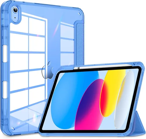 Vista 32 de DTTOCASE - Funda para iPad de 10.ª generación de 2022, 10.9”, reverso transparente y marco de poliuretano termoplástico antigolpes