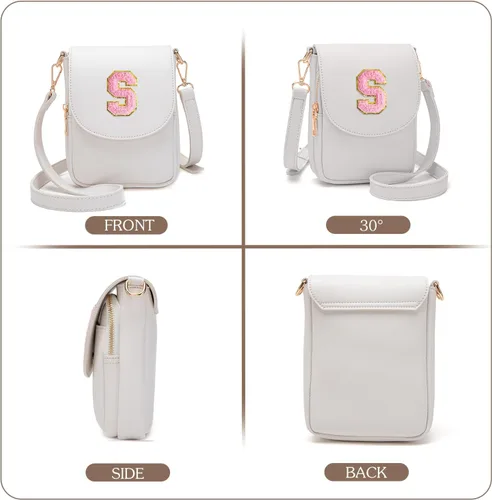 Vista 6 de Viverte Bolso Cruzado para Niñas Adolescentes Pequeñas, Bolso Inicial para Celular, Pequeña Cartera para Niños Pequeños, Bolso de Cuero con Tres