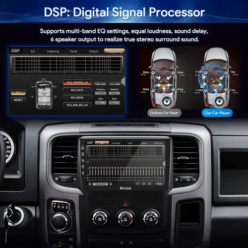 Vista 4 de Binize Android 13 - Estéreo para automóvil compatible con Dodge Ram 1500/2500/3500 Radio 2013 2014 2015 2016 2017 2018, unidad principal de radio