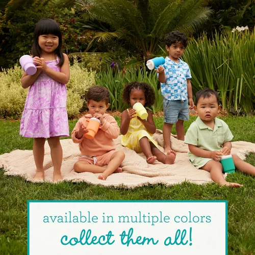 Vista 4 de Infantino Mi primer vaso – Adorables vasos en miniatura con pajita resistente a fugas y asa amigable para niños pequeños, fomenta la hidratación