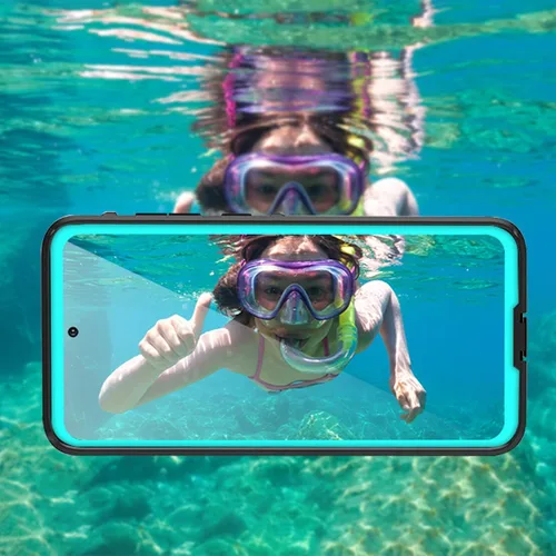 Vista 6 de Funda impermeable para Samsung Galaxy S21 Ultra con protector de pantalla, protección de cuerpo completo, resistente, a prueba de golpes, a prueba