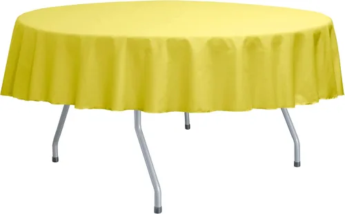 Vista 38 de Ultimate Textile Poly-Cotton Twill 60-Inch Round Tablecloth - Fits Tables Smaller Than 60-Inches in Diameter, Navy Blue
