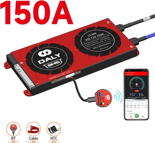 Vista 57 de DALY BMS 72V Li-ion 20S 30A Tablero de protección con cable de equilibrio de puerto común para panel solar autoconstruido, sistema de suministro