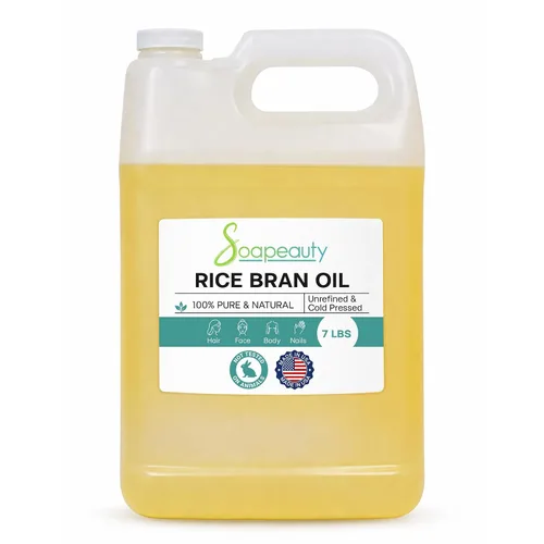 Vista 7 de Soapeauty Aceite de salvado de arroz prensado en frío 100% puro y natural disponible a granel Portador para aceites esenciales, cara, cabello