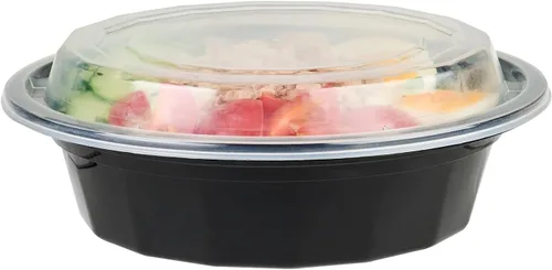 Vista 8 de Asporto - Cajas para llevar de 16 onzas, 50 recipientes de alimentos para llevar para microondas, tapas de plástico transparente incluidas, no Negro