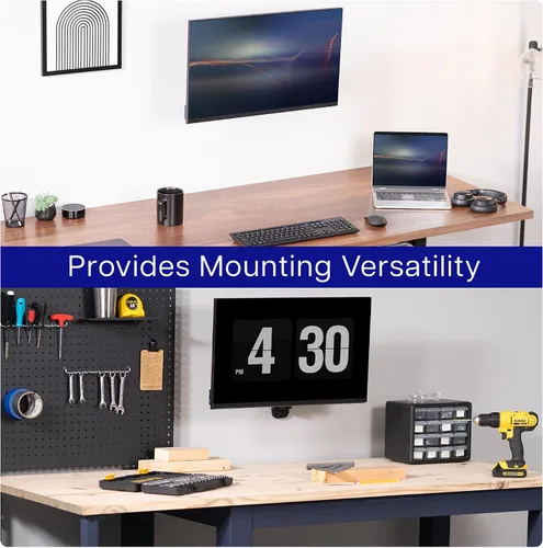 Vista 8 de VIVO Soporte de pared para monitor único con brazo neumático ajustable en altura, articulación de movimiento completo, se adapta a pantalla de 17 a