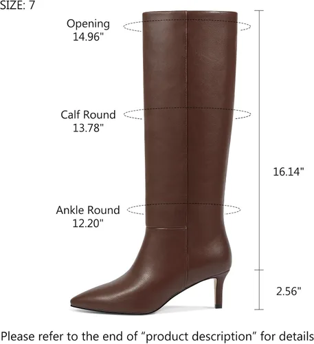 Vista 46 de wetkiss Botas altas hasta la rodilla para mujer, con tacón de gatito y diseño de punta puntiaguda, clásicas y sexys