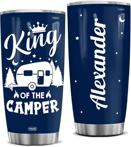 Vista 8 de winorax Vaso de capitán personalizado de 20 onzas, 30 onzas, acero inoxidable, aislado, taza de viaje para café, con tapa, cumpleaños, Navidad, Día