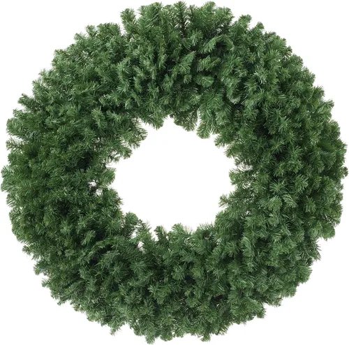 Vista 21 de Casafield Corona de Navidad artificial de abeto de 24 pulgadas, decoración navideña, 200 puntas de PVC para puerta delantera, ventana o mantel