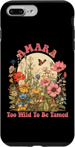 Vista 9 de iPhone 14 AMARA Name Cute Retro Girls Wildflower AMARA Name Case