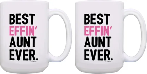 Vista 8 de Regalos para tía para mujer, regalo divertido para tía de la mejor tía Effin, regalo para tía, regalo para tía, taza de café, taza de café